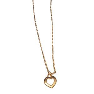 Vintage Golden George Chunky Heart Necklace Coquette Cottagecore Kawaii